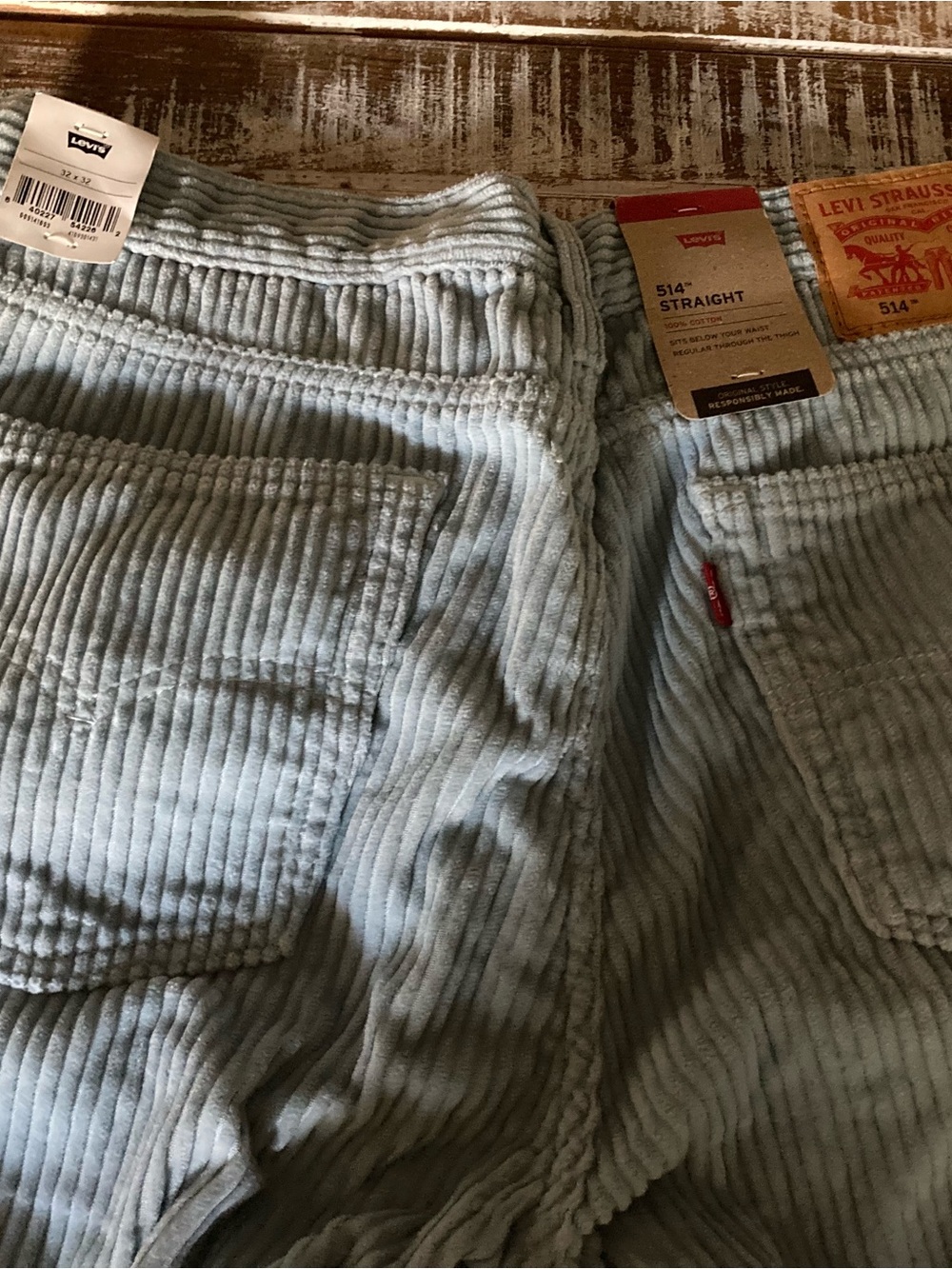 Levi's 514 Straight Corduroy Pants — Light Blue